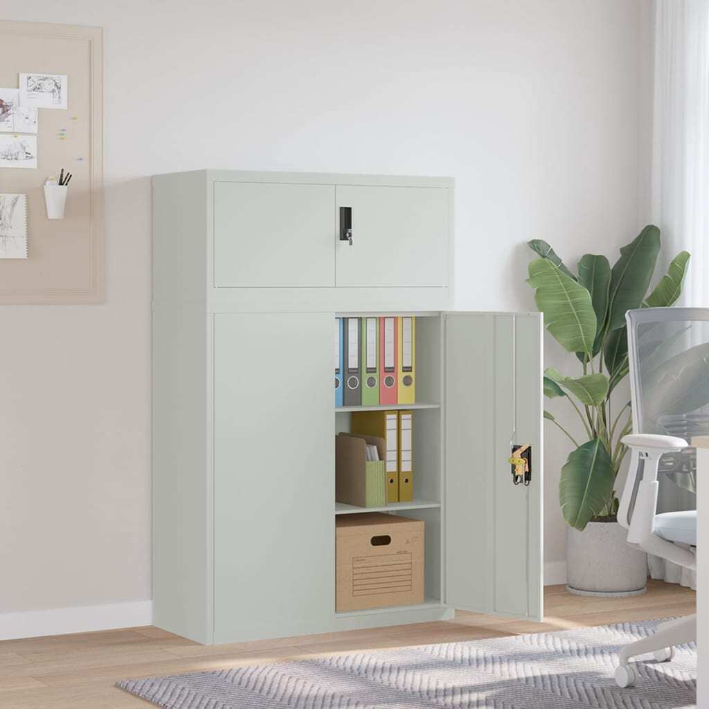 File Cabinet Light grey Powder-coated steel Large Lockable wheels