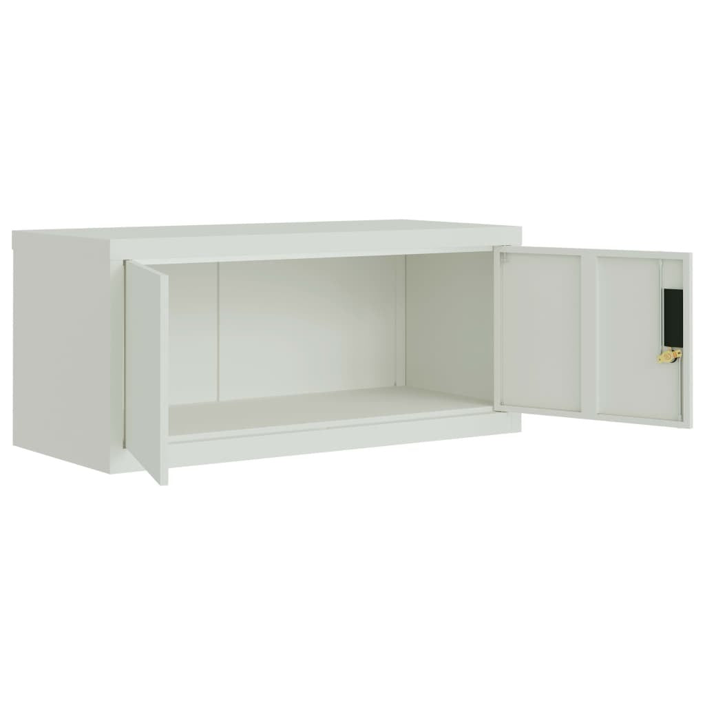 File Cabinet Light grey Powder-coated steel Large Lockable wheels