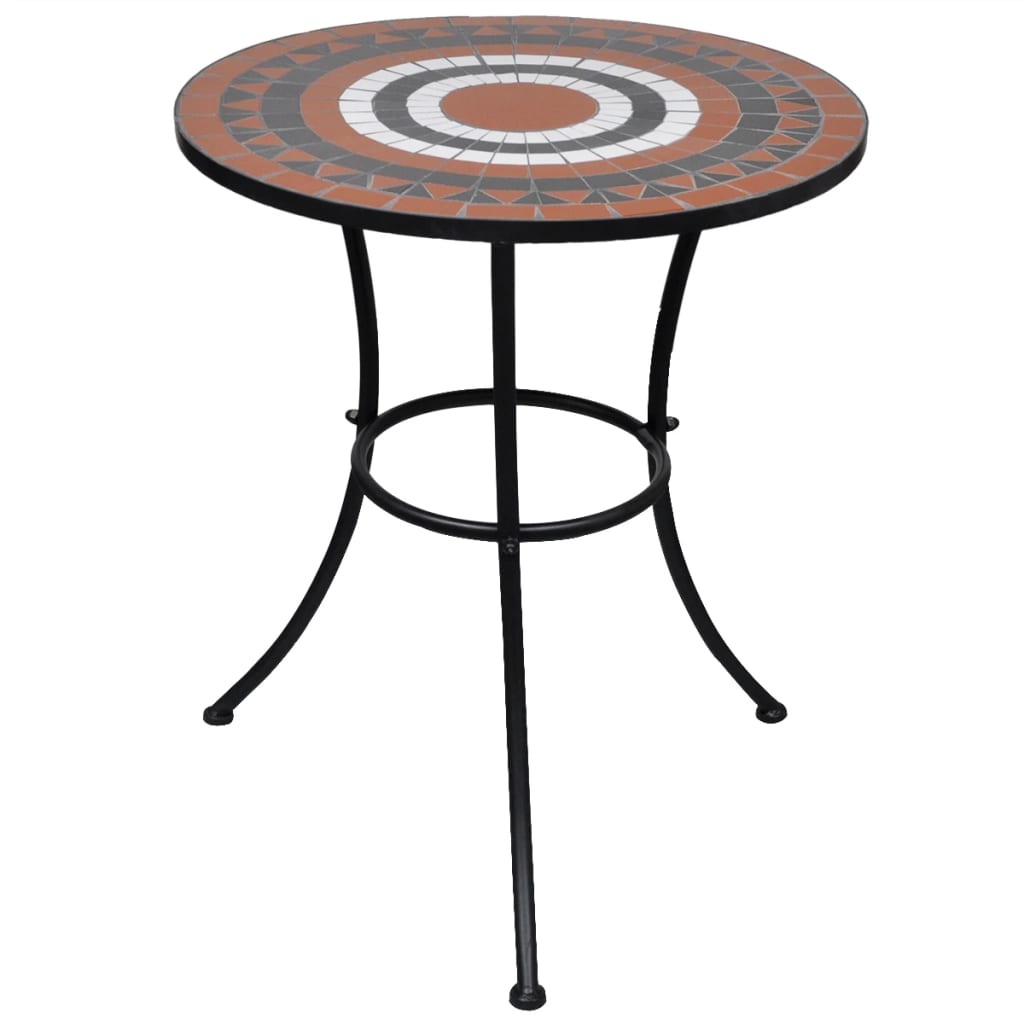 Mosaic Bistro Table Terracotta 23.6" Ceramic