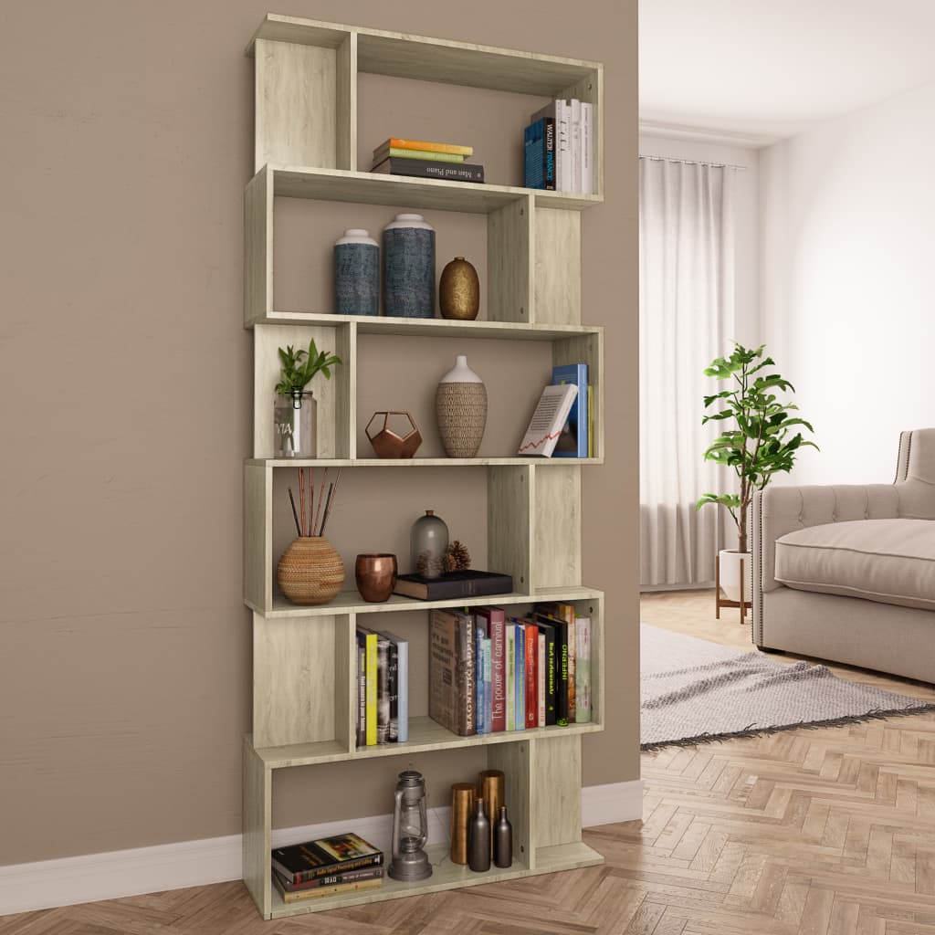 Book Cabinet/Room Divider White 31.5"x9.4"x75.6" Chipboard
