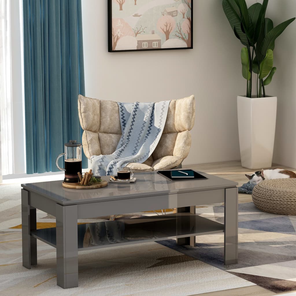 Coffee Table White 43.3"x23.6"x18.5" Chipboard