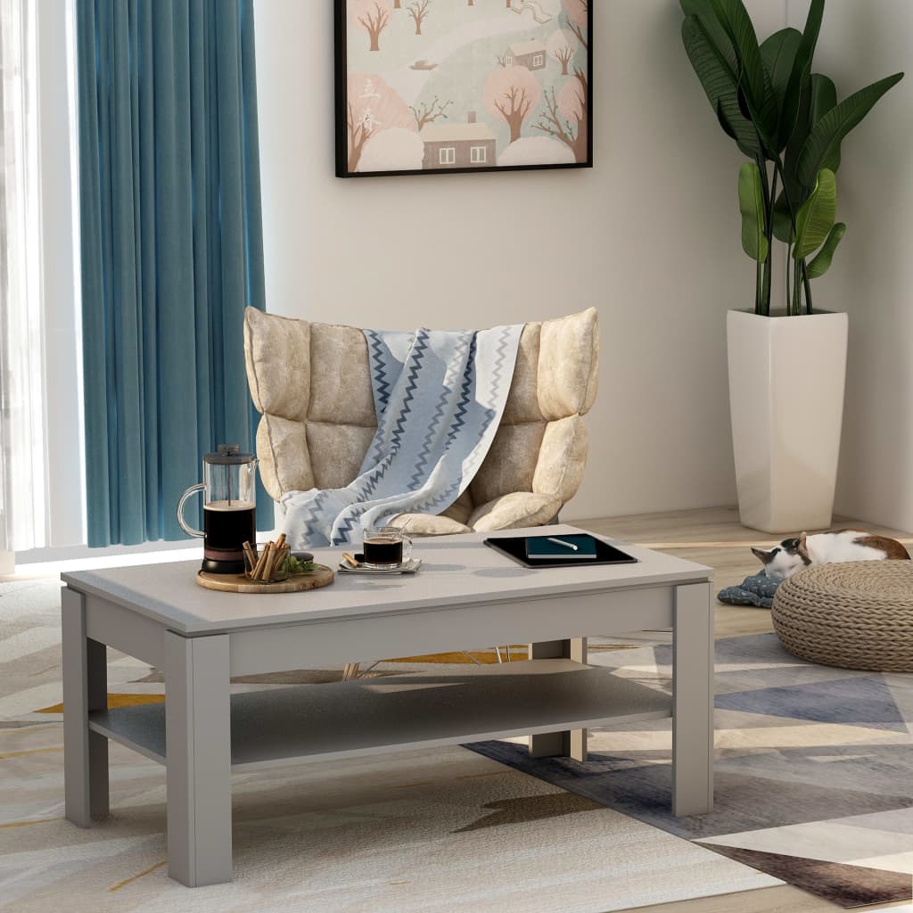 Coffee Table White 43.3"x23.6"x18.5" Chipboard