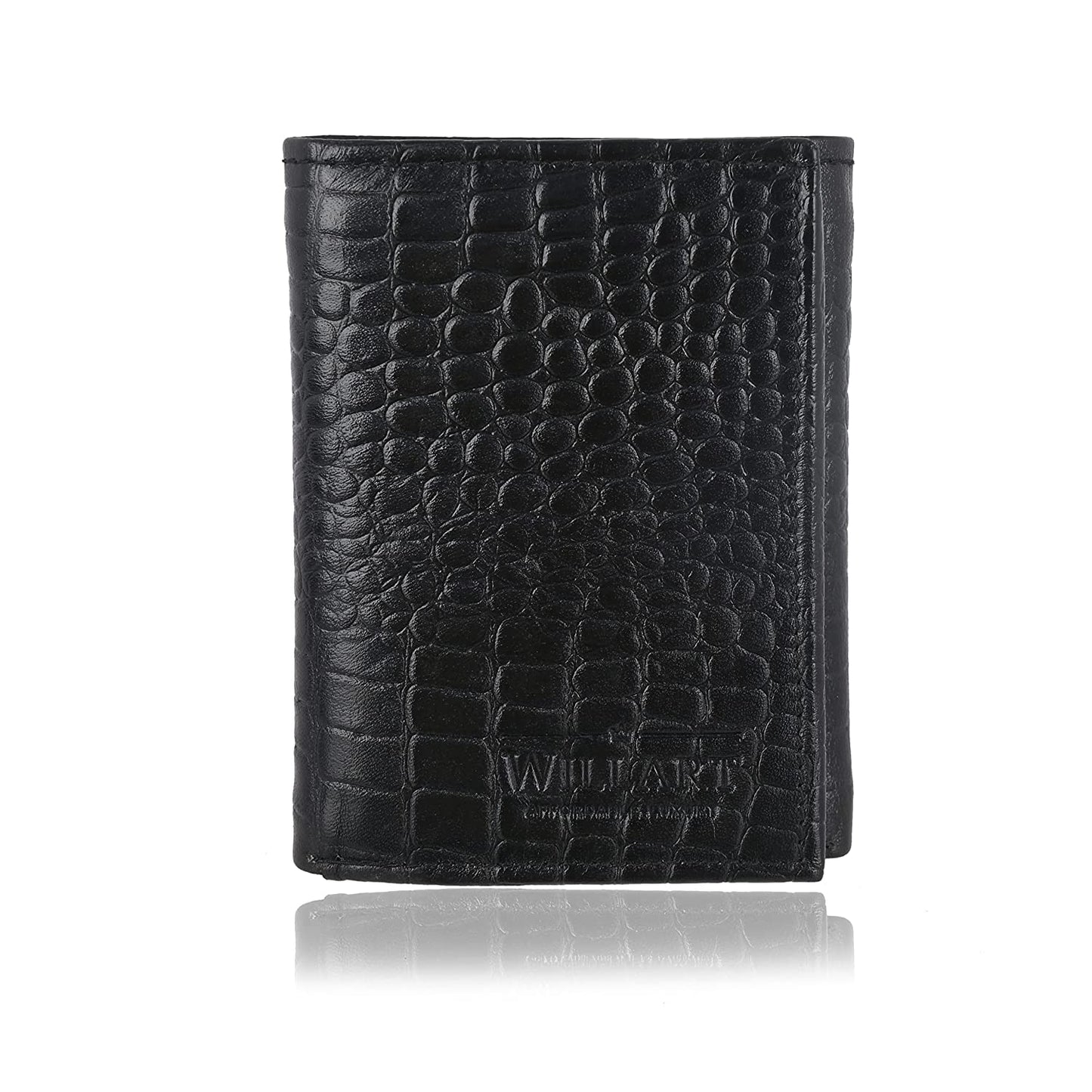 WILLART Mens RFID Trifold Wallet | Leather Wallets For Men | RFID