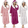 Bathrobe Long Sleeved Bathrobe Hooded Plush Robe Women Shawl long