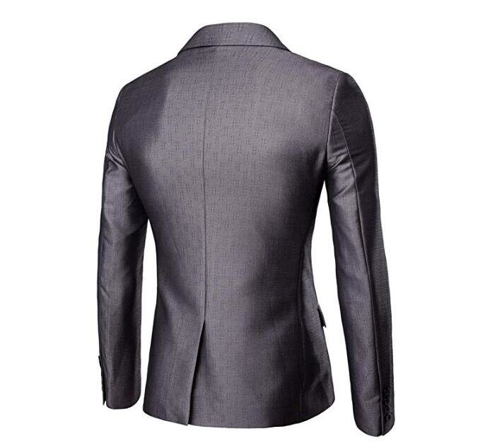 Men's Double Buckle Suit Single-Breasted Lapels # Pattern Printed Slim 2-Piece Suit Jacket Pants