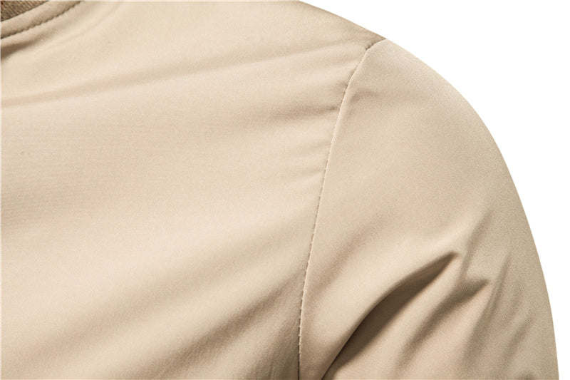 Aiopeson Solid Color Bomber Jacket Men Casual Slim Fit Baseball Mens
