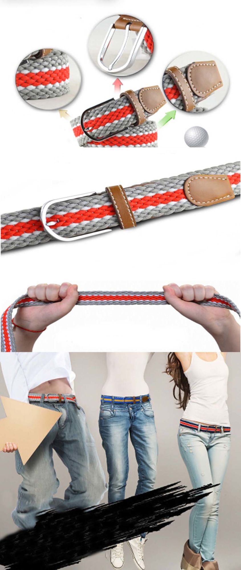 Blue Rhyolite Mens/Womens Belts Classic Braided Belts Elastic Stretch Belt