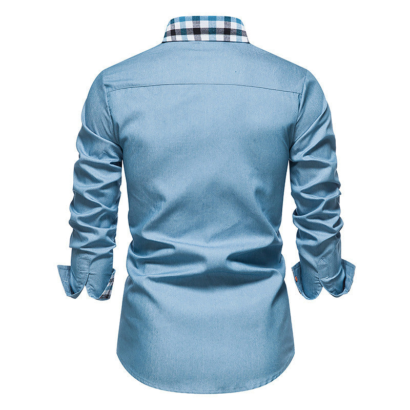 Men's Casual Button Down Shirts Long Sleeve Regular Denim Work Shirt