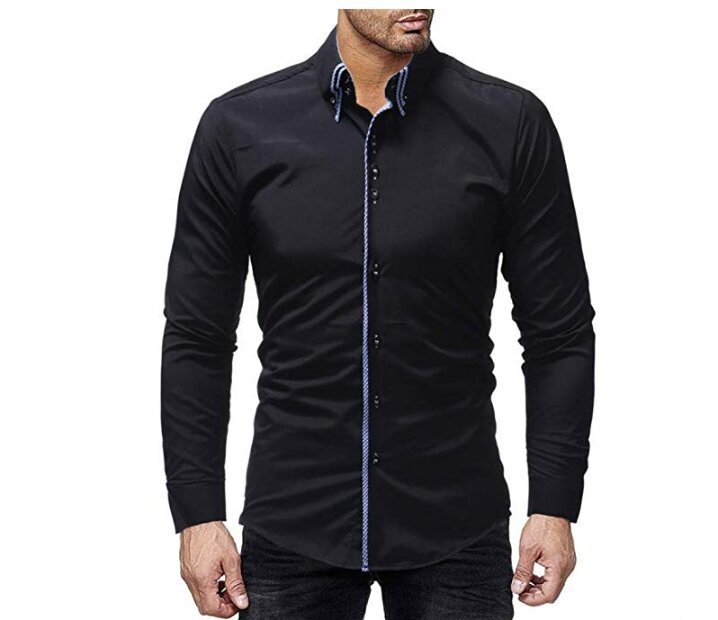 Black Long Sleeve Business Casual Shirts