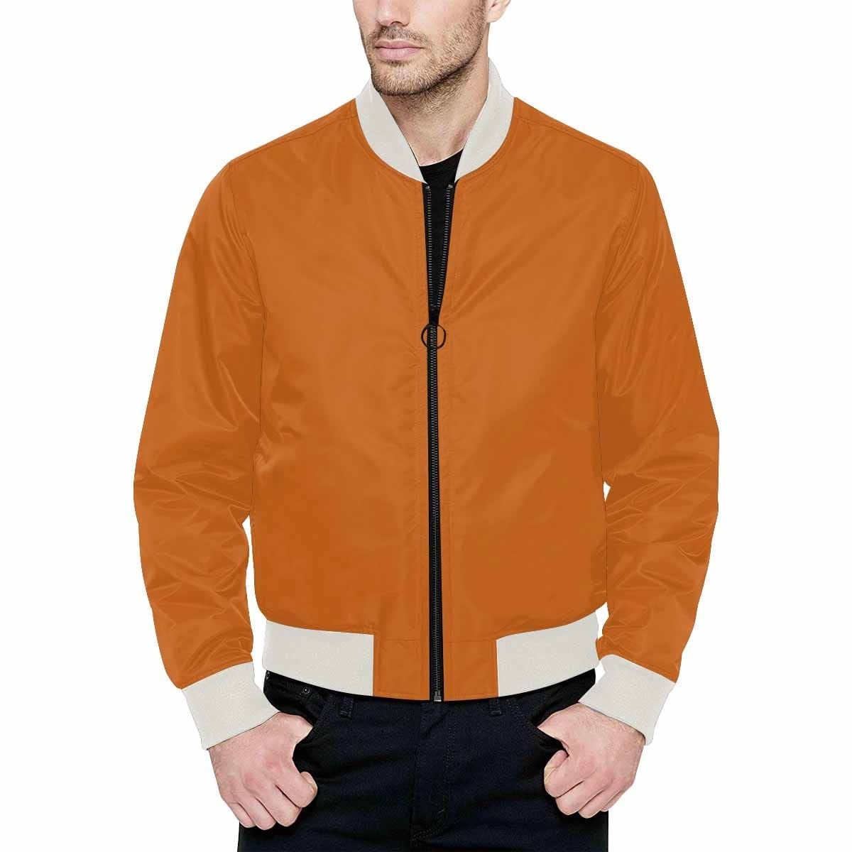 Mens Jacket, Cinnamon Brown Bomber Jacket