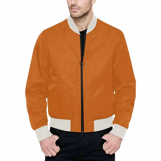 Mens Jacket, Cinnamon Brown Bomber Jacket