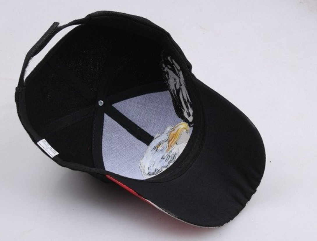 Eagle series embroidered baseball cap-Black