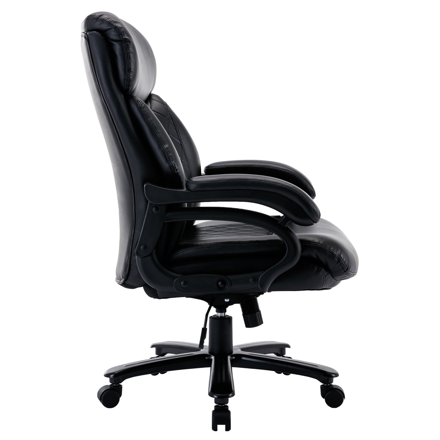 Leather office Chair ; PU faux leather; till function 90-110 degree; black color max uploaded 400LBS