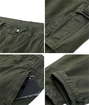 Men's Casual Pants Loose Straight Multi Pocket Outdoor Work Cotton Trousers