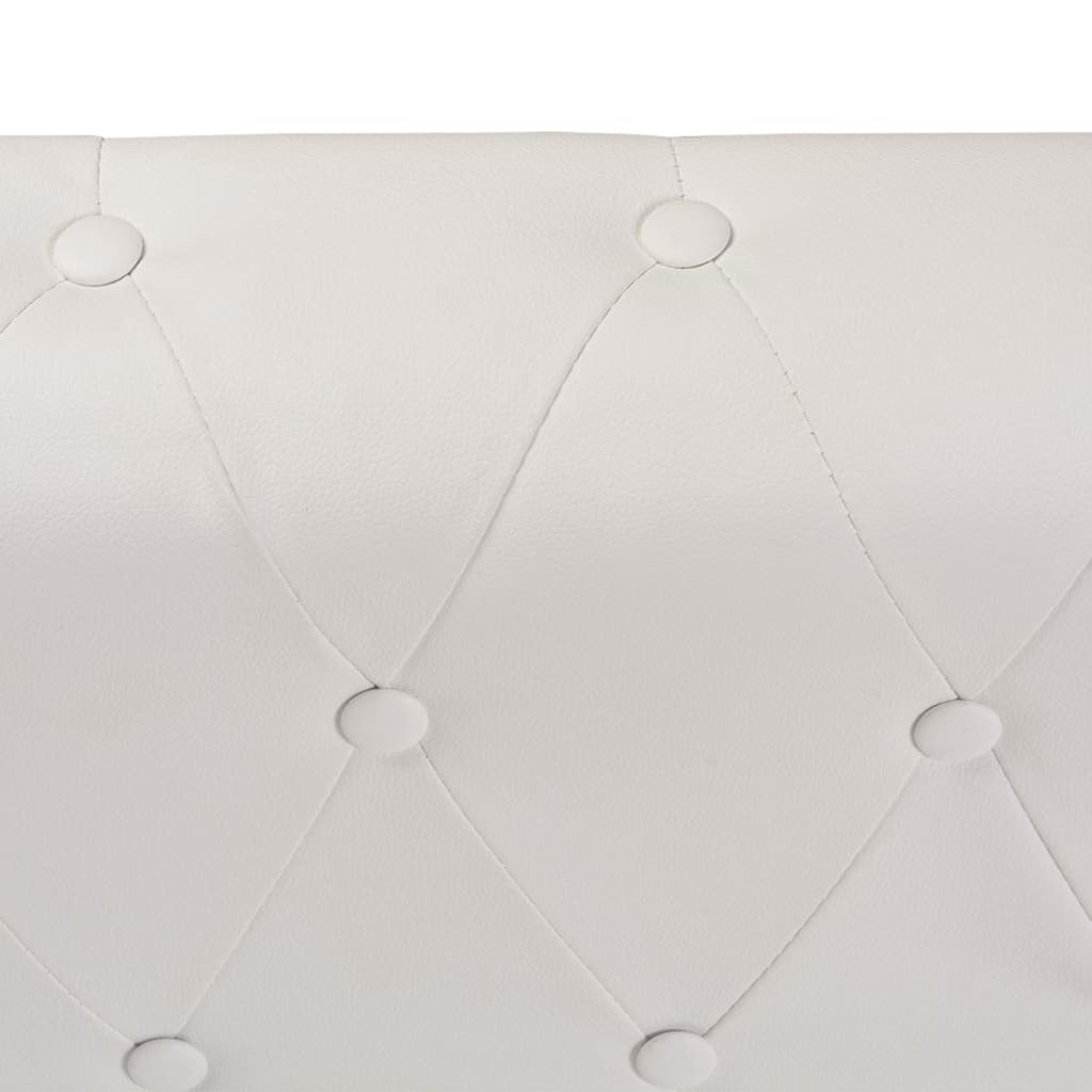Chesterfield Corner Sofa 5-Seater White Faux Leather