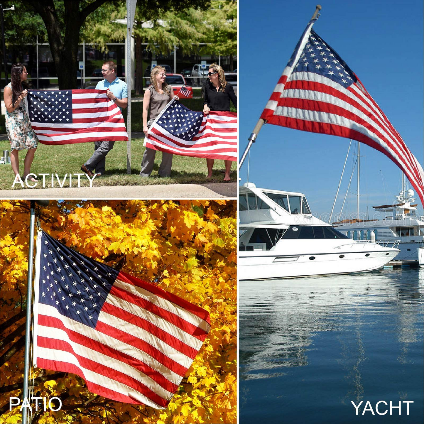 American Flag 10x15 ft 8x12 ft 6x10 ft 5x8 ft 4x6 ft 3x5 ft 2x3 ft Outdoor Heavy Duty Embroidered Stars USA Flag Sewn Stripes Fade Resistance Brass Grommets All Weather UV Active