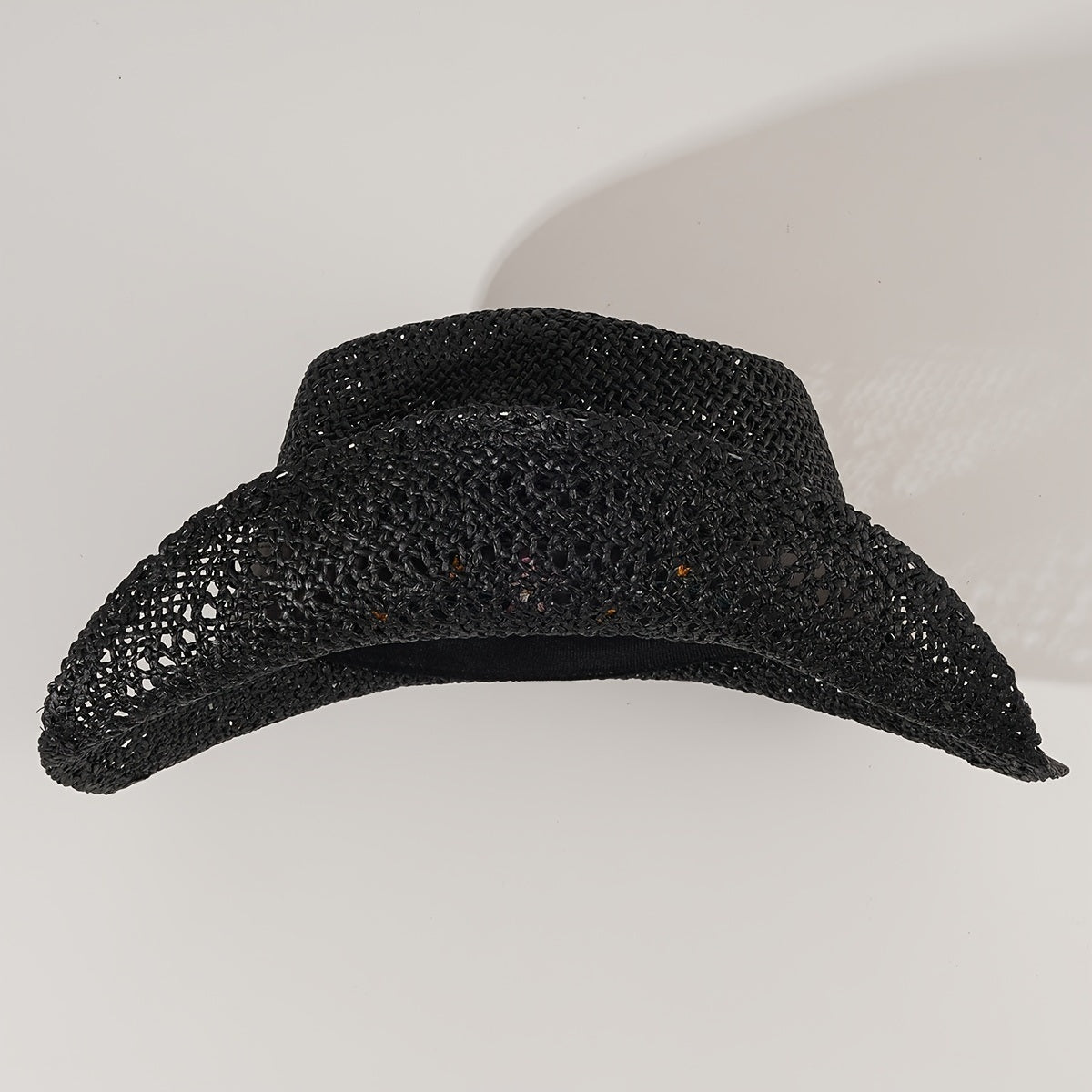 Men's And Women's Cowboy Hat British Retro New Summer Hollow Cow Head Belt Hat Sunscreen Sunscreen Woven Straw Hat