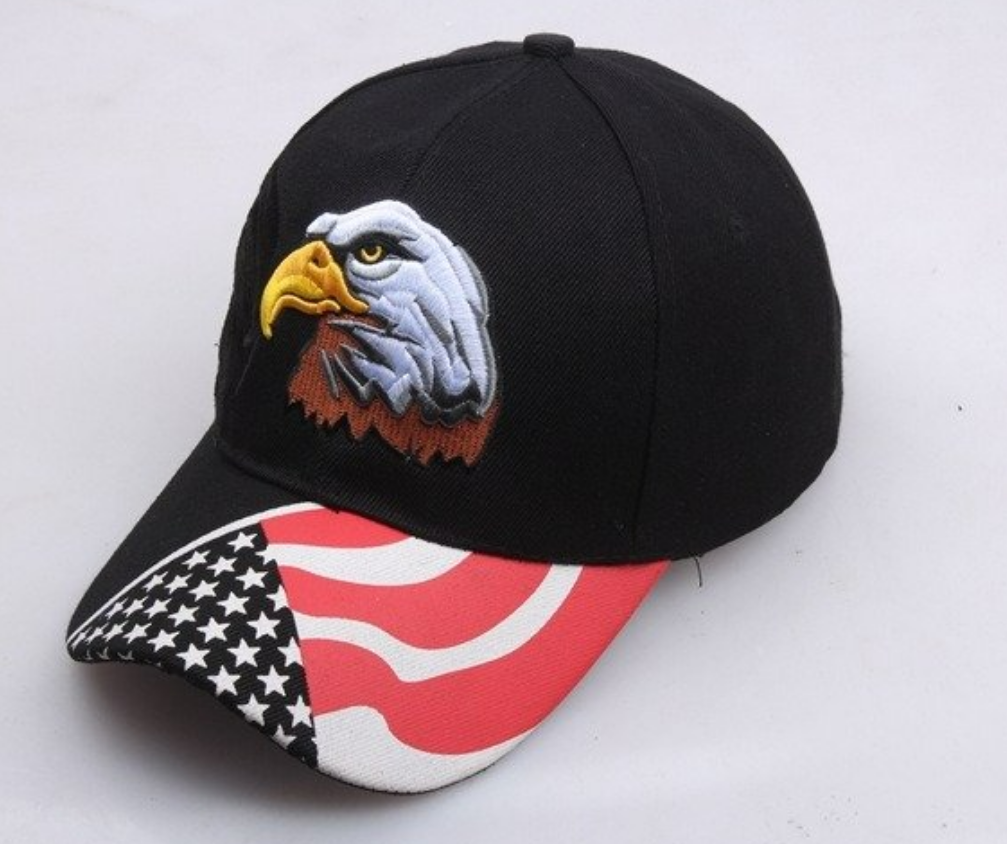 Eagle series embroidered baseball cap-Black
