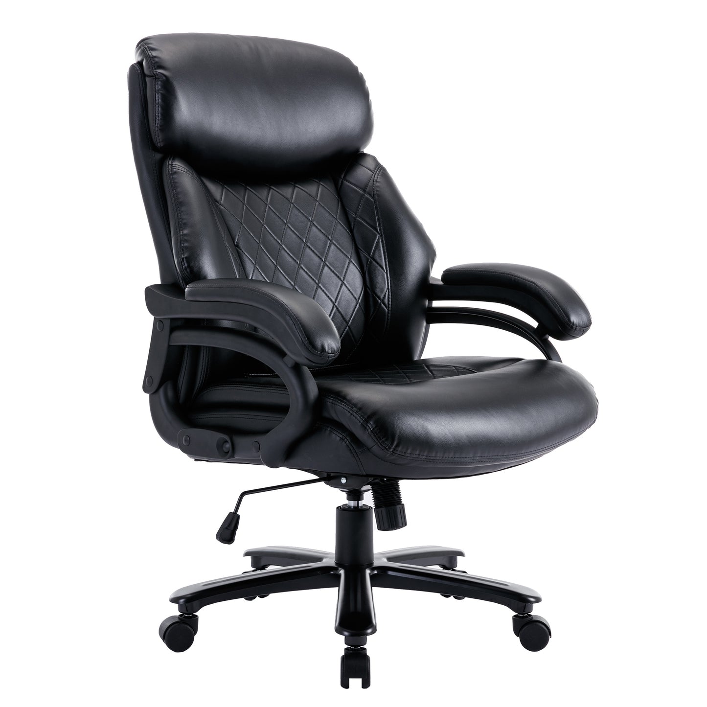 Leather office Chair ; PU faux leather; till function 90-110 degree; black color max uploaded 400LBS
