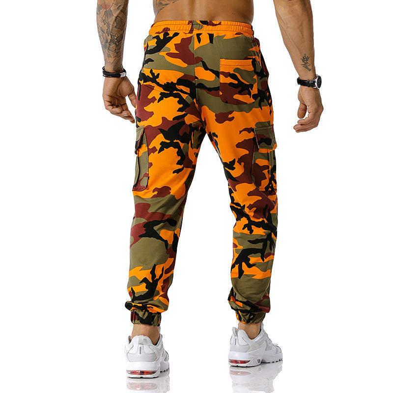 Man Pants Patchwork Camouflage Jogging Pants Outdoor Sports Fitness Sweatpants