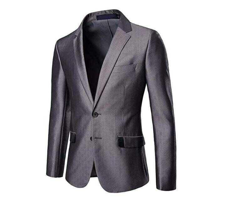 Men's Double Buckle Suit Single-Breasted Lapels # Pattern Printed Slim 2-Piece Suit Jacket Pants