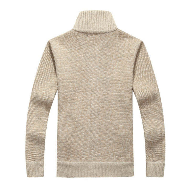 Winter Thick Men's Knitted Sweater Coat Off Long Sleeve Cardigan Fleece Male Causal Plus Size Clothing Men