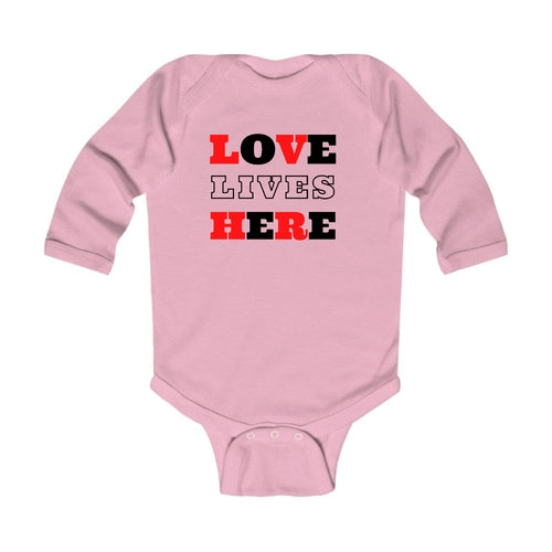 Infant Long Sleeve Graphic T-shirt Love Lives Here Christian Red