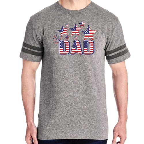 Mens Vintage Sport T-shirt Dad Independence Day 4th Of July