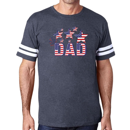 Mens Vintage Sport T-shirt Dad Independence Day 4th Of July