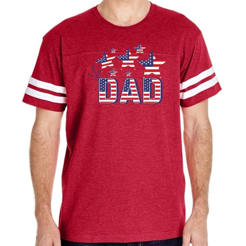 Mens Vintage Sport T-shirt Dad Independence Day 4th Of July
