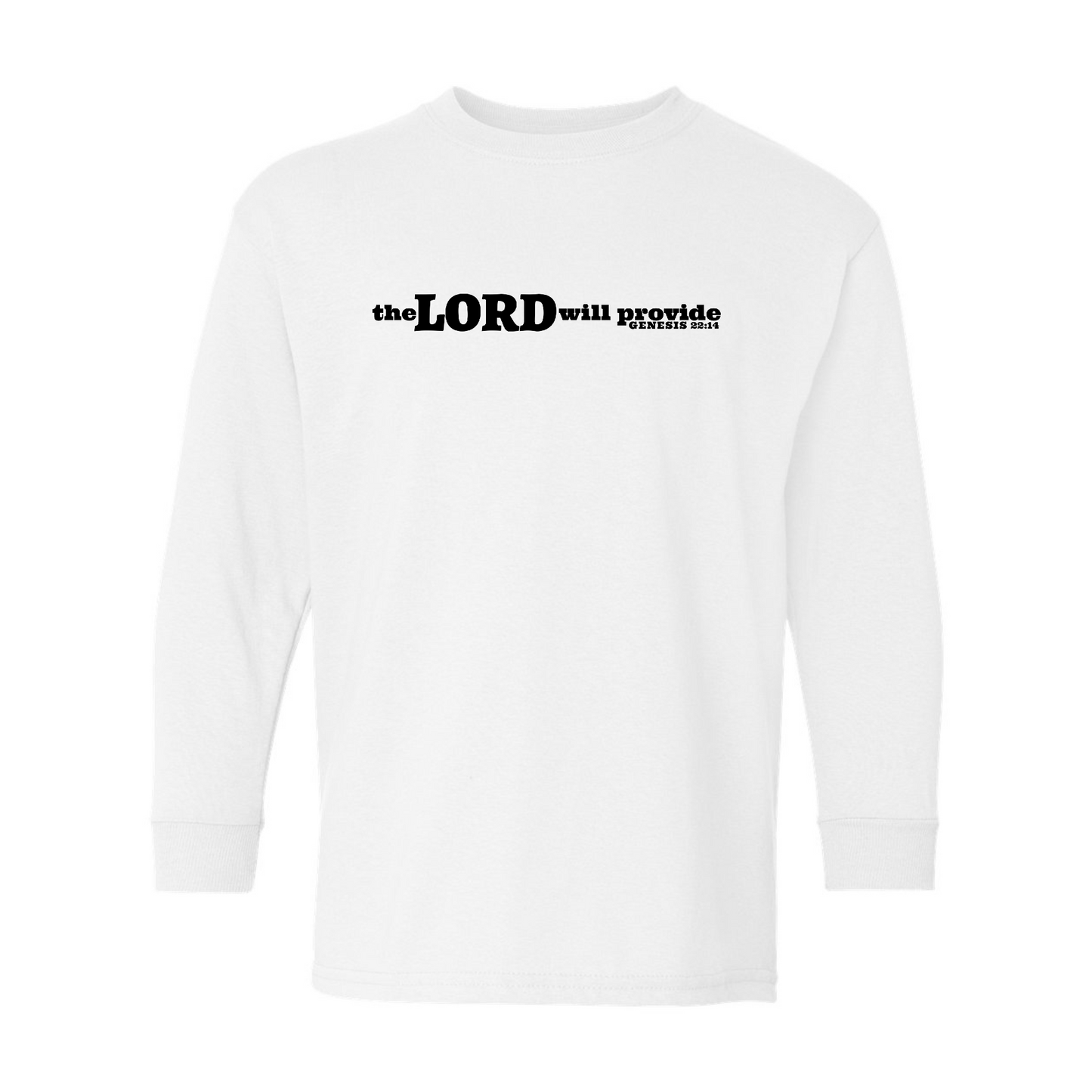 Youth Long Sleeve Graphic T-shirt, The Lord Will Provide Print