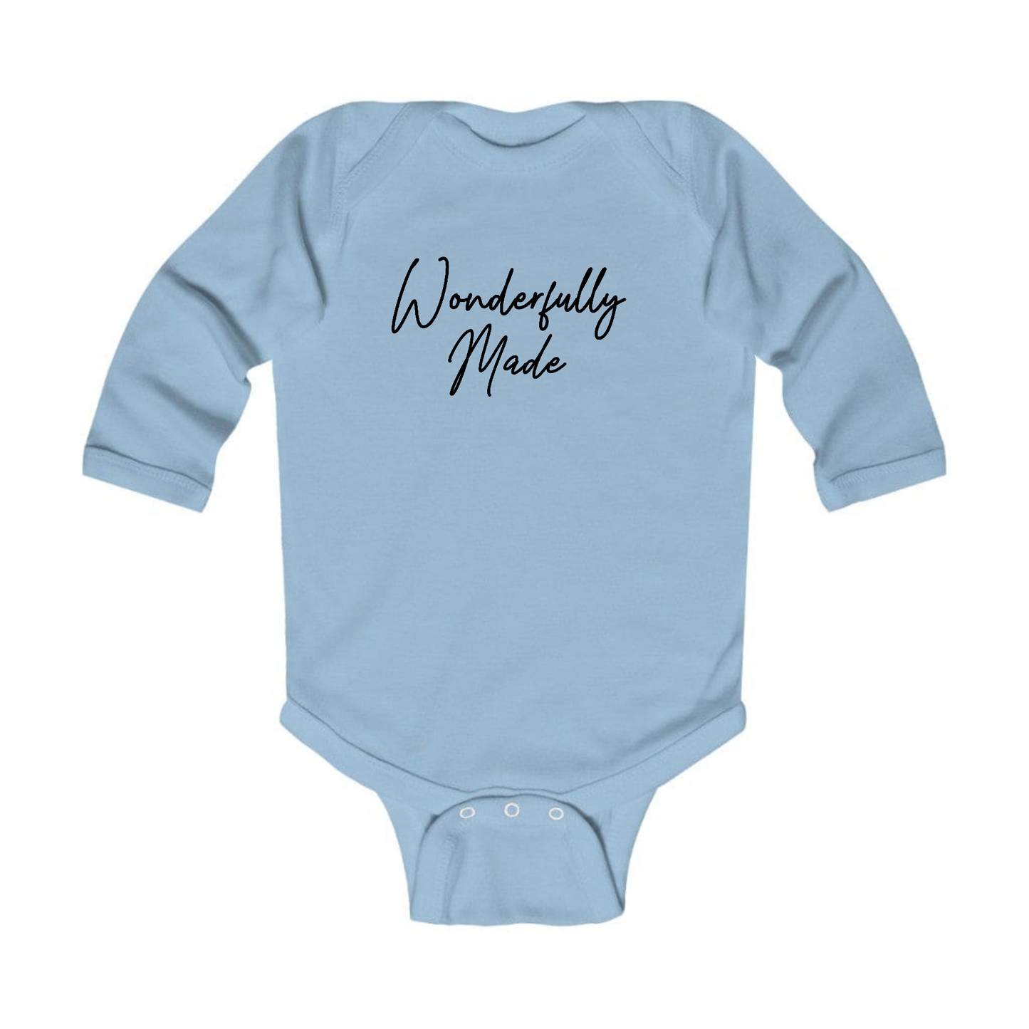 Infant Long Sleeve Graphic T-shirt Wonderfully Made Black Illustration