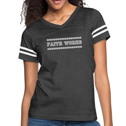 Womens Vintage Sport Graphic T-shirt, Faith Works