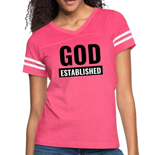 Womens Vintage Sport Graphic T-shirt, God Established