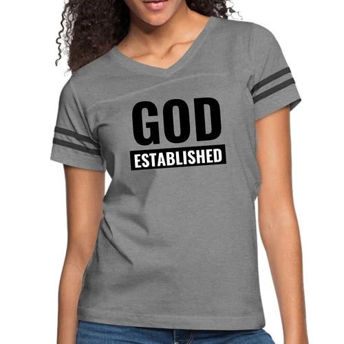 Womens Vintage Sport Graphic T-shirt, God Established