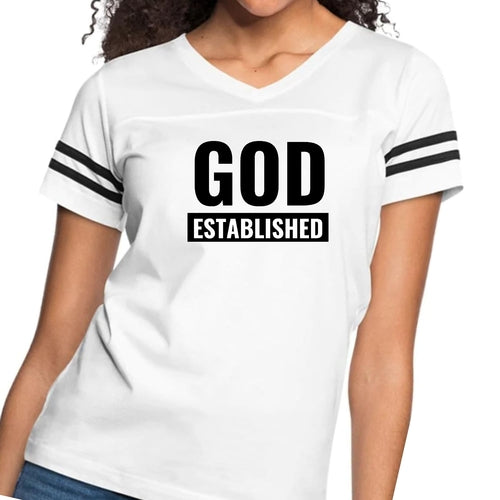 Womens Vintage Sport Graphic T-shirt, God Established