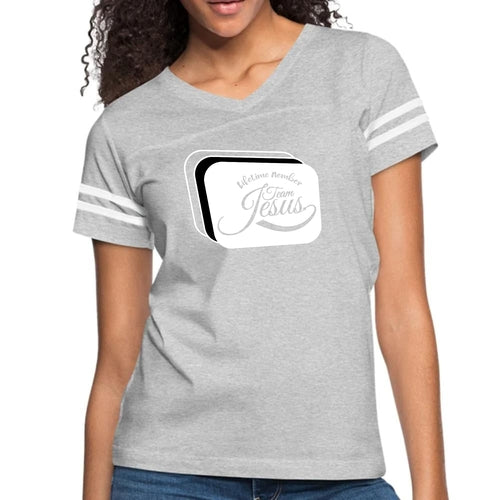 Womens Vintage Sport Graphic T-shirt, Lifetime Member Team Jesus
