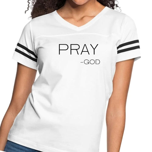 Womens Vintage Sport Graphic T-shirt, Say It Soul, ’pray-god’