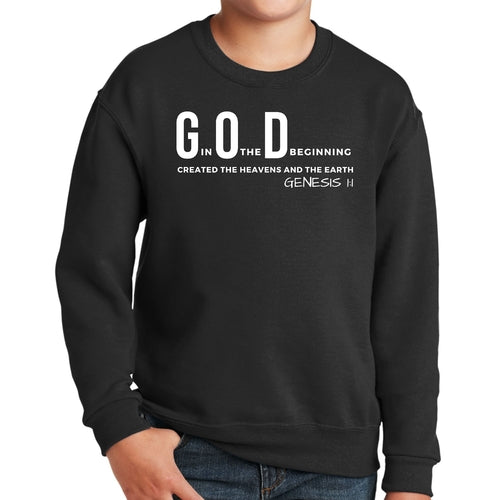 Youth Graphic Sweatshirt God In The Beginning Print