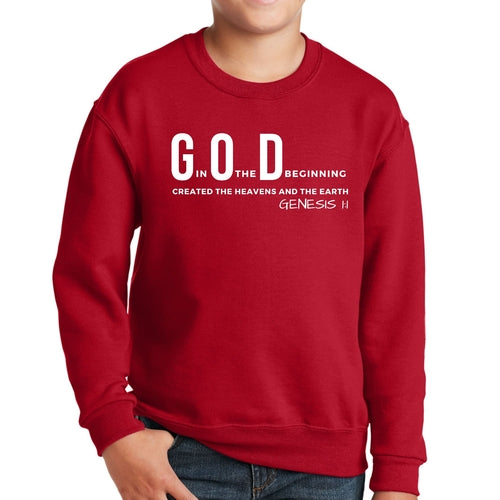Youth Graphic Sweatshirt God In The Beginning Print
