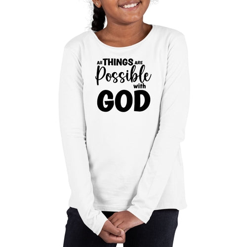 Youth Long Sleeve Graphic T-shirt, All Things Are Possible With God -