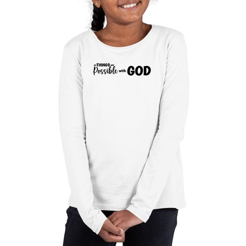 Youth Long Sleeve Graphic T-shirt, All Things Are Possible With God -