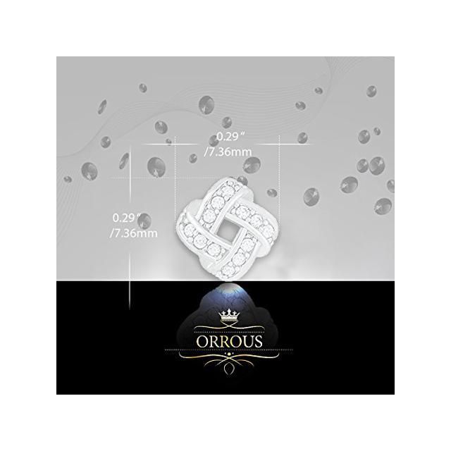 ORROUS & CO Legacy Collection 18K White Gold Plated Cubic Zirconia Twisted Love Knot Stud Earrings