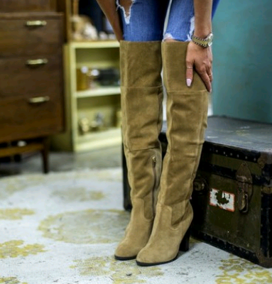 Color: Green, Size: 39 - Sheepskin over the knee boots 33-43 professional custom tube round with high heels