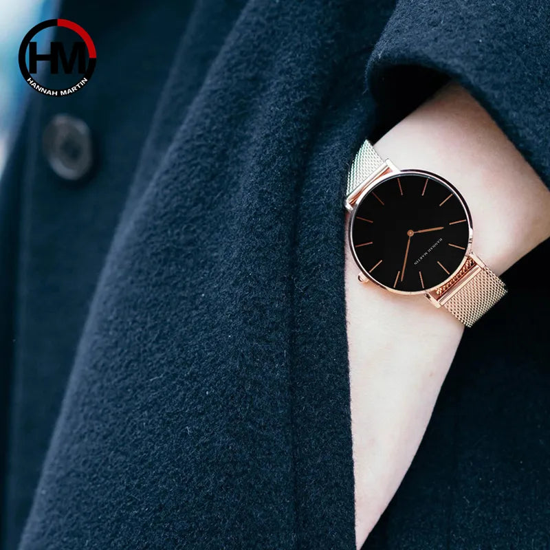 relogio feminino Luxury Brand Watch Women's Quartz Watches Rose Gold Steel Mesh Ladies Wrist Watches 36mm Waterproof Clock xfcs