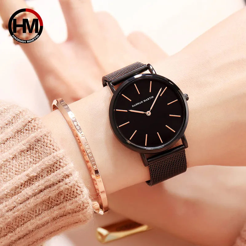 relogio feminino Luxury Brand Watch Women's Quartz Watches Rose Gold Steel Mesh Ladies Wrist Watches 36mm Waterproof Clock xfcs