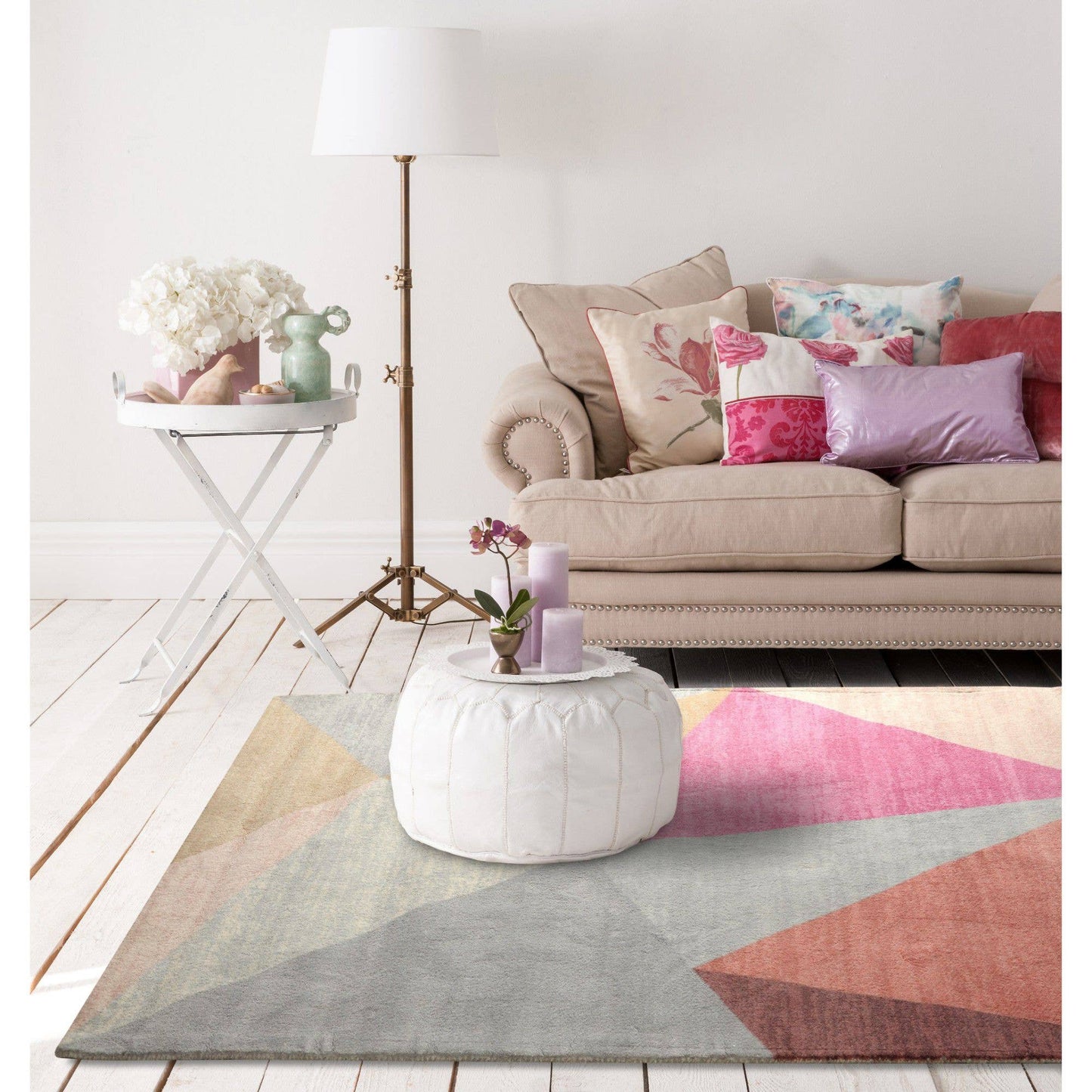 RugSmith Pink Pyramid Geometric Area Rug, 3' x 5'Heart