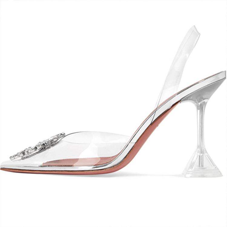 Color: Transparent, style: 9cm-40, Size: - Transparent high heels
