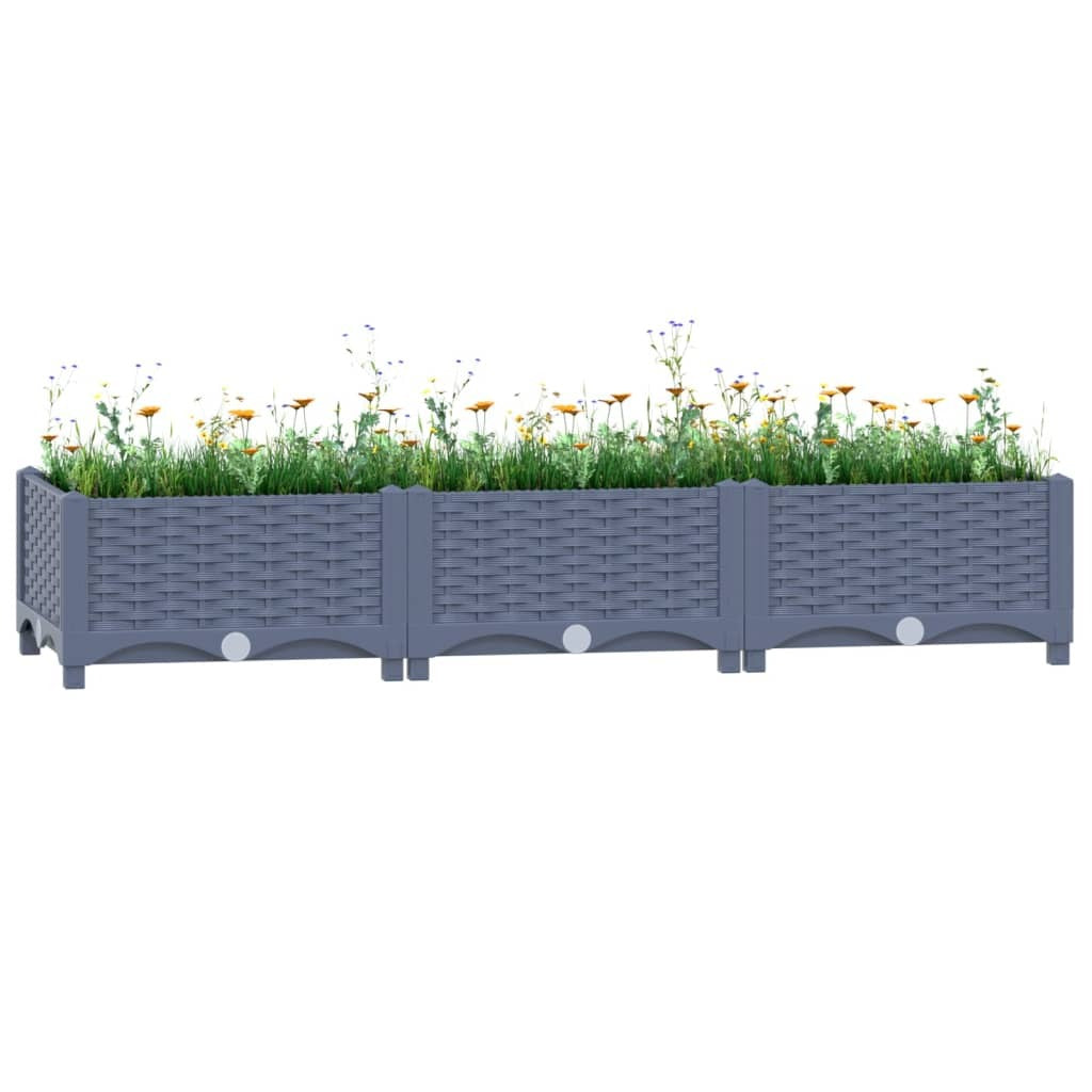 Raised Bed Blue Grey Polypropylene 47.2 x 15.7 x 9.1 in Durable