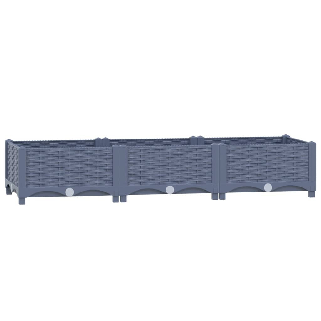 Raised Bed Blue Grey Polypropylene 47.2 x 15.7 x 9.1 in Durable